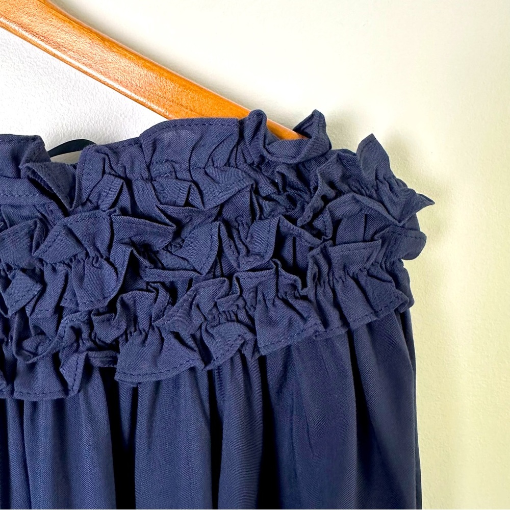 She + Sky Blue Ruffle Off Shoulder Top Shirt Blouse - Picture 8 of 10